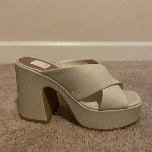 New Ivory leather dolce vita platform heels